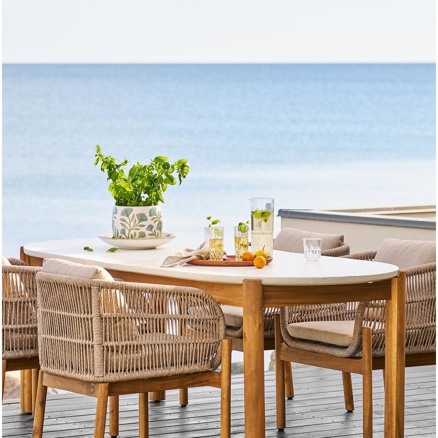 Terracina Spisebord Natur Hvid