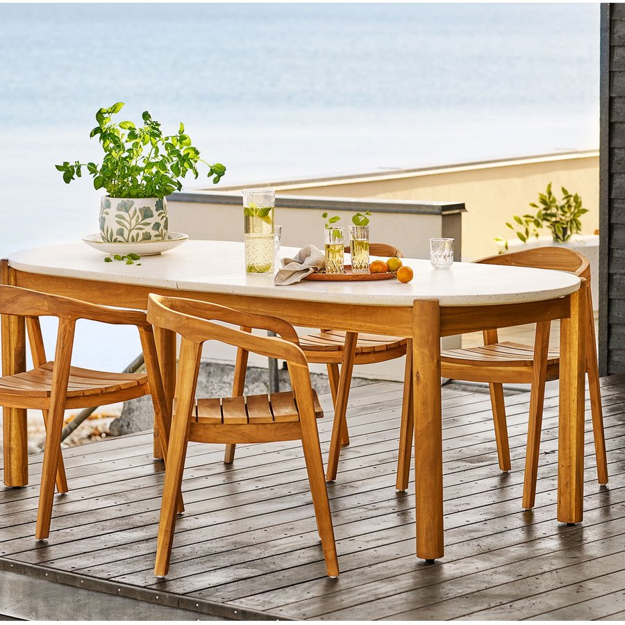 Terracina Spisebord Natur Hvid