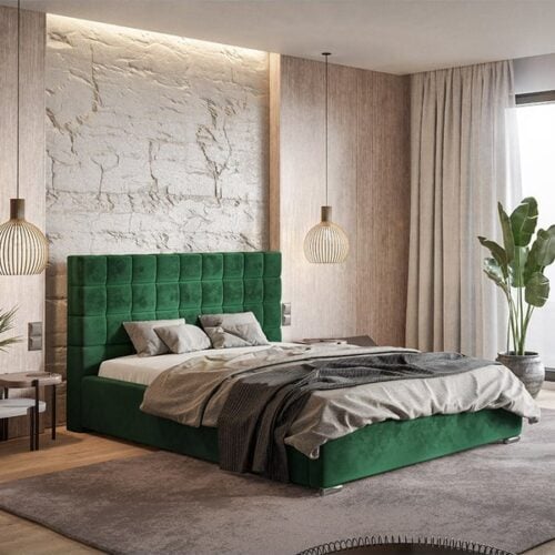 Top Model 6 Polstret Sengeramme Med Opbevaring Fra CozyQuilt Sleep | Håndlaves i Møbelstof, Fløjl, Velour & Læder - Billede 5