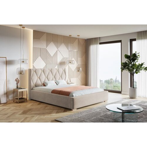 Top Model 8 Polstret Sengeramme Med Opbevaring Fra CozyQuilt Sleep | Håndlaves i Møbelstof, Fløjl, Velour & Læder - Billede 1