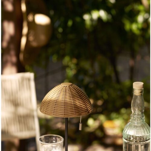 Wigan Bordlampe Natur Sort Ø15Xh32Cm