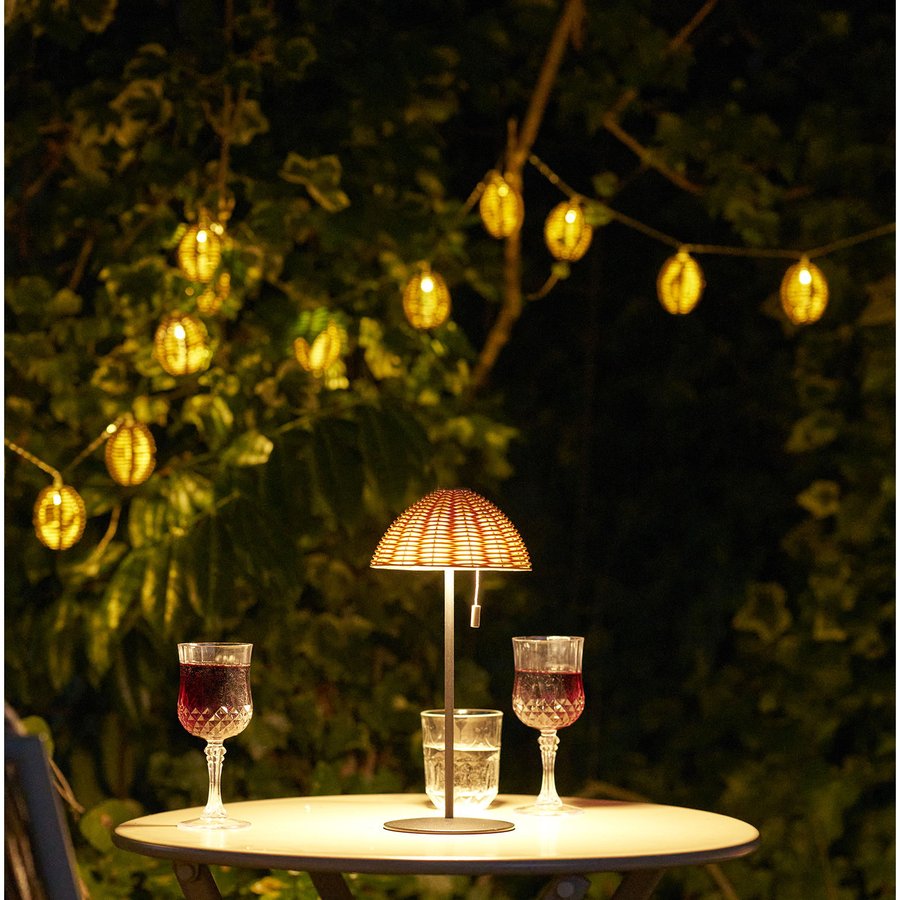 Wigan Bordlampe Natur Sort Ø15Xh32Cm