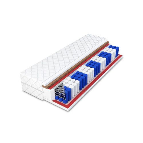 9 Zoners Springmadras i 17cm Med Indbygget Topmadras Fra CozyQuilt Sleep | Side 1 = Polyester (Medium) & Side 2 = Polyester + Kokos (Fast) - Billede 1