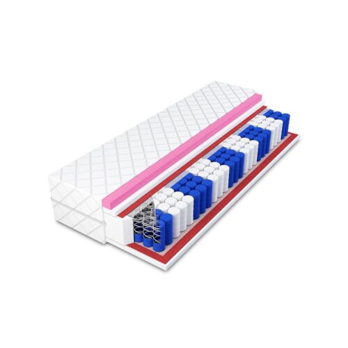 9 Zoners Springmadras i 19cm Med Indbygget Topmadras Fra CozyQuilt Sleep | Side 1 = Polyester(Medium) & Side 2 = Polyester + Memoryskum (Medium/Fast) - Billede 1