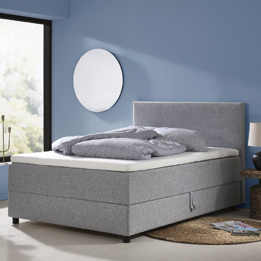 Space Dreams Seng i Møbelstof med Opbevaring & Sorte Træben fra Lexpo Living | 80:90:120:140:160:180x200x55 cm | Flere Farver hos uniquebeds, home & living 2