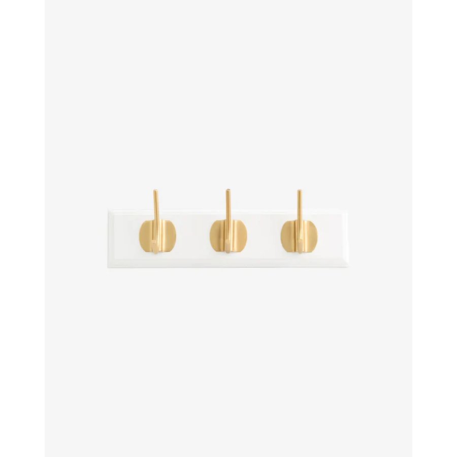 edgy-knagerkke-i-hvid-mdf-med-messing-knager-fra-nordal-12368-knager-1-4 EDGY Knagerække i Hvid MDF med Messing Knager fra Nordal | 1/2/3/6/8 Knager | 10/20/30/60/90x7x6,5 cm hos uniquebeds, home & living - Billede 4