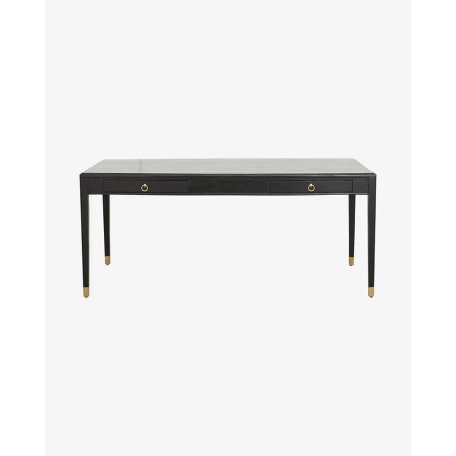 EMS Skrivebord i Sort Malet Massiv Mangotræ med 2 Skuffer fra Nordal | 140x70x78, 179x90x77 cm | Flere Størrelser hos uniquebeds, home & living - Billede 6