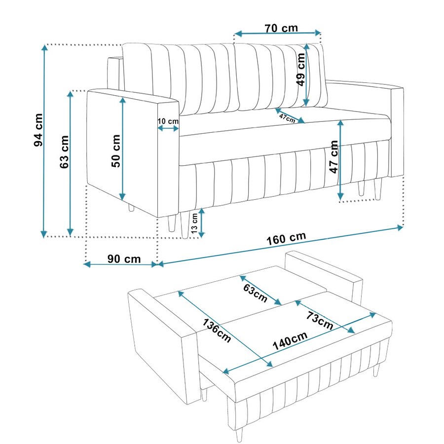 Komfort Model 1 Polstret 2-Personers Sofa Fra CozyQuilt Furniture | Håndlaves i Møbelstof, Fløjl, Velour & Læder - Billede 1