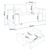 Komfort Model 3 Polstret 2-Personers Sofa Med Sovefunktion & Opbevaring Fra CozyQuilt Furniture | Håndlaves i Møbelstof, Fløjl, Velour & Læder - Billede 4