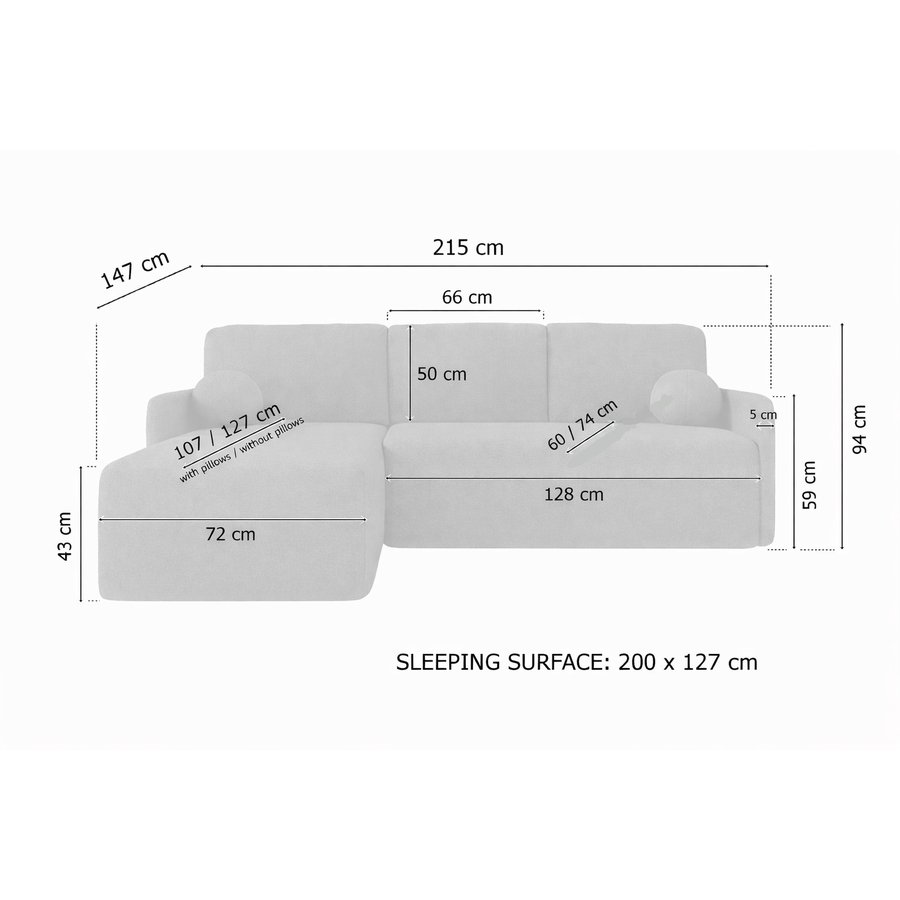 Komfort Model Hjørne Polstret 3-Personers Hjørnesofa Med Sovefunktion & Opbevaring Fra CozyQuilt Furniture | Håndlaves i Møbelstof, Fløjl, Velour & Læder - Billede 1