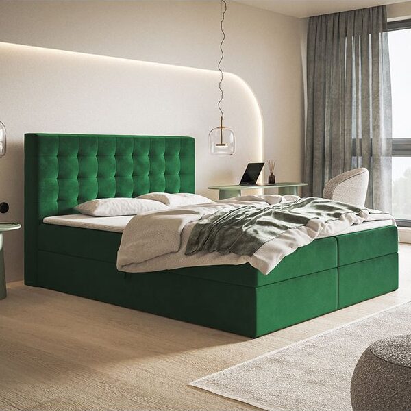 Box Model 2 Polstret Sengeramme Med Opbevaring Fra CozyQuilt Sleep | Håndlaves i Møbelstof, Fløjl, Velour & Læder - Billede 1
