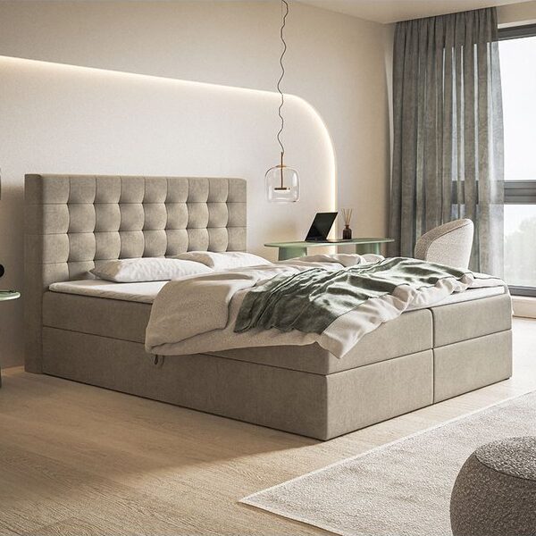 Box Model 2 Polstret Sengeramme Med Opbevaring Fra CozyQuilt Sleep | Håndlaves i Møbelstof, Fløjl, Velour & Læder - Billede 2