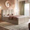 Box Model 5 Polstret Sengeramme Med Opbevaring Fra CozyQuilt Sleep | Håndlaves i Møbelstof, Fløjl, Velour & Læder - Billede 1