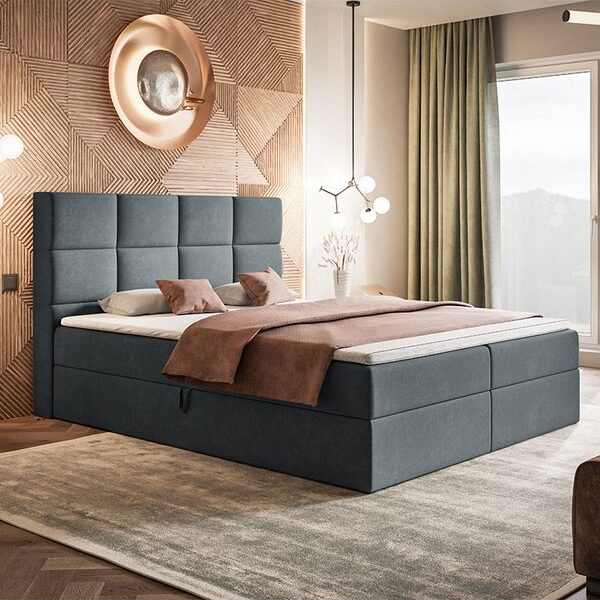 Box Model 5 Polstret Sengeramme Med Opbevaring Fra CozyQuilt Sleep | Håndlaves i Møbelstof, Fløjl, Velour & Læder - Billede 3