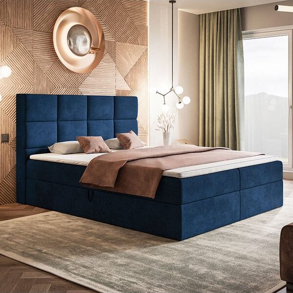 Box Model 5 Polstret Sengeramme Med Opbevaring Fra CozyQuilt Sleep | Håndlaves i Møbelstof, Fløjl, Velour & Læder - Billede 4