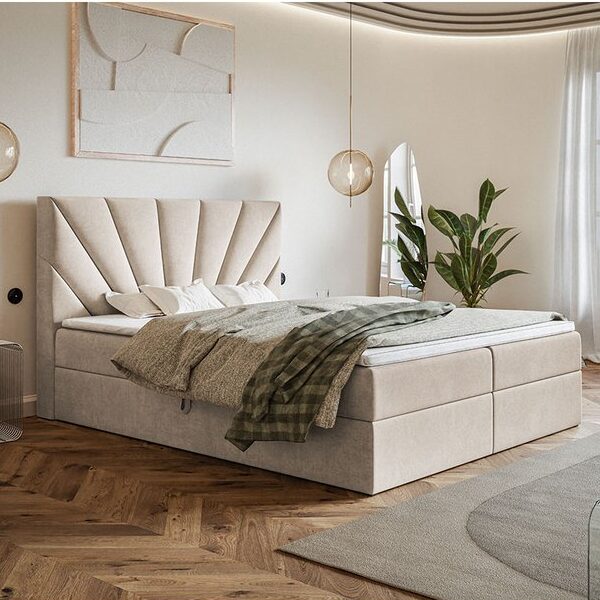 Box Model 6 Polstret Sengeramme Med Opbevaring Fra CozyQuilt Sleep | Håndlaves i Møbelstof, Fløjl, Velour & Læder - Billede 1