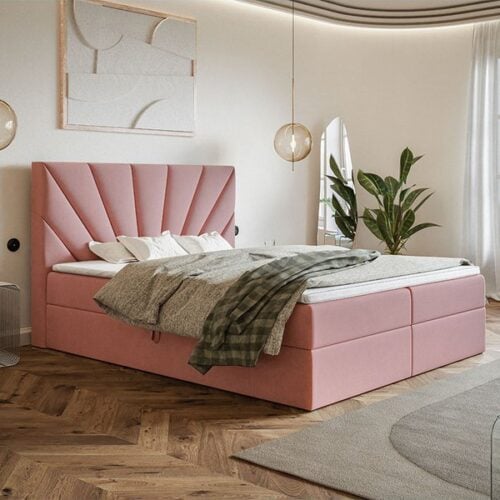 Box Model 6 Polstret Sengeramme Med Opbevaring Fra CozyQuilt Sleep | Håndlaves i Møbelstof, Fløjl, Velour & Læder