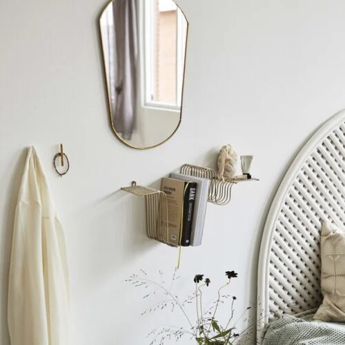 BRAVA Hylde i Metal med Sort/Krom/Messing Finish fra Nordal | 54x13x26 cm | Flere Farver hos uniquebeds, home & living - Billede 2