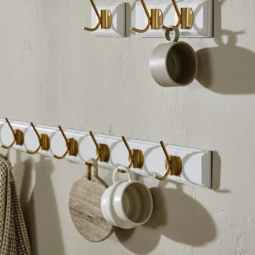 EDGY Knagerække i Hvid MDF med Messing Knager fra Nordal | 1/2/3/6/8 Knager | 10/20/30/60/90x7x6,5 cm hos uniquebeds, home & living - Billede 15