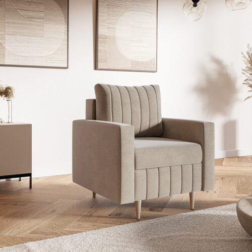 Komfort Model 1 Polstret 1-Personers Sofa Fra CozyQuilt Sleep | Håndlaves i Møbelstof, Fløjl, Velour & Læder - Billede 2