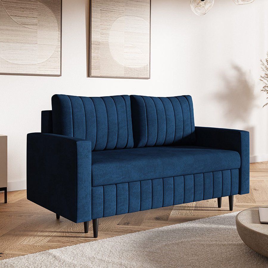 Komfort Model 1 Polstret 2-Personers Sofa Med Opbevaring og Sovefunktion Fra CozyQuilt Furniture | Håndlaves i Møbelstof, Fløjl, Velour & Læder - Billede 4