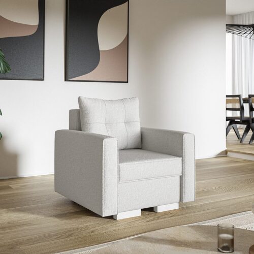 Komfort Model 2 Polstret 1-Personers Sofa Fra CozyQuilt Furniture | Håndlaves i Møbelstof, Fløjl, Velour & Læder - Billede 1