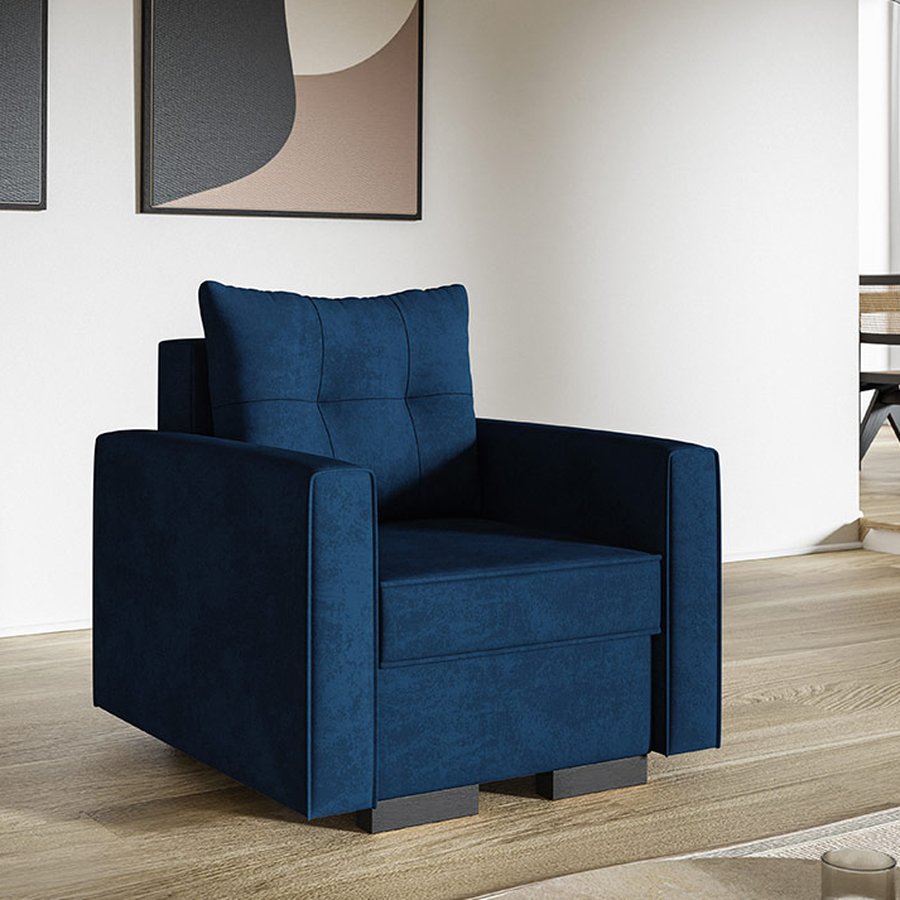 Komfort Model 2 Polstret 1-Personers Sofa Fra CozyQuilt Furniture | Håndlaves i Møbelstof, Fløjl, Velour & Læder - Billede 6