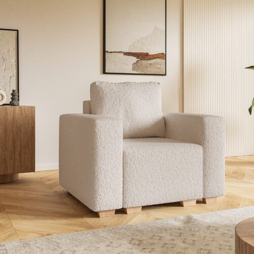 Komfort Model 3 Polstret 1-Personers Sofa Fra CozyQuilt Furniture | Håndlaves i Møbelstof, Fløjl, Velour & Læder - Billede 1