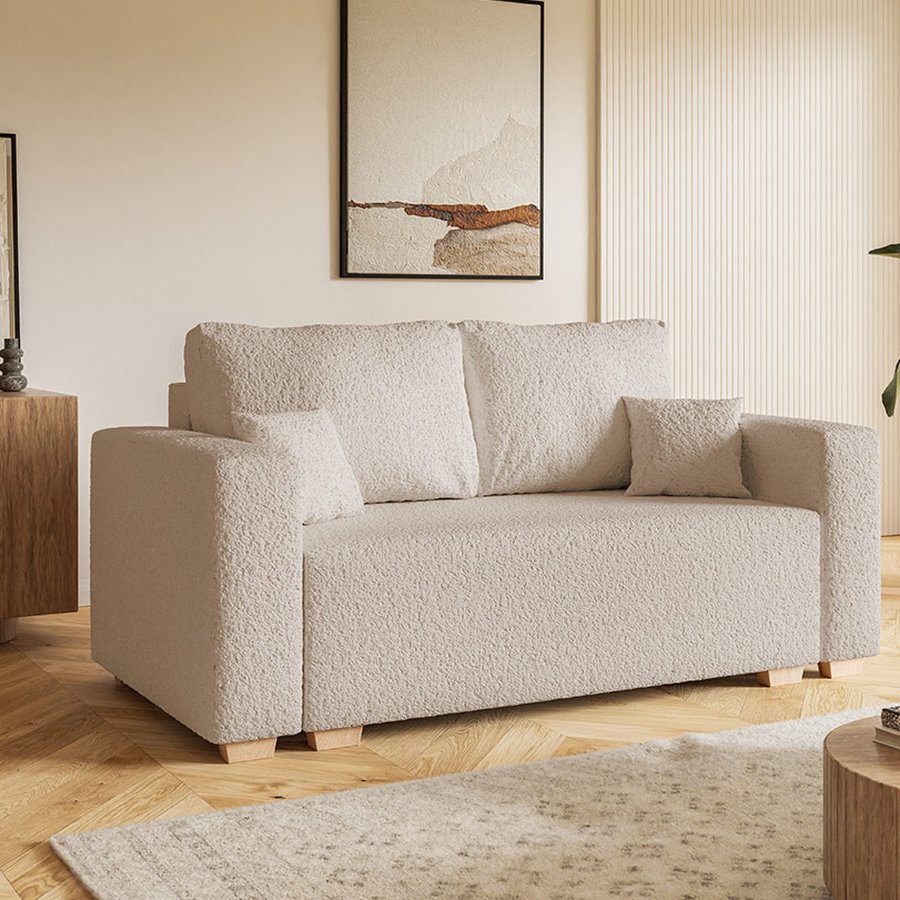 Komfort Model 3 Polstret 2-Personers Sofa Med Sovefunktion & Opbevaring Fra CozyQuilt Furniture | Håndlaves i Møbelstof, Fløjl, Velour & Læder - Billede 2