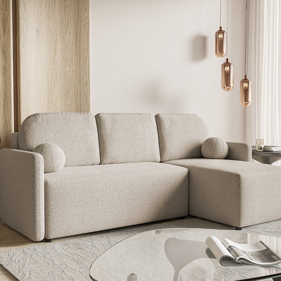 Komfort Model Hjørne Polstret 3-Personers Hjørnesofa Med Sovefunktion & Opbevaring Fra CozyQuilt Furniture | Håndlaves i Møbelstof, Fløjl, Velour & Læder - Billede 5