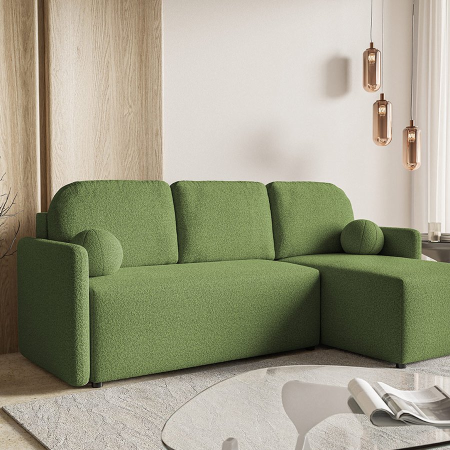 Komfort Model Hjørne Polstret 3-Personers Hjørnesofa Med Sovefunktion & Opbevaring Fra CozyQuilt Furniture | Håndlaves i Møbelstof, Fløjl, Velour & Læder - Billede 6