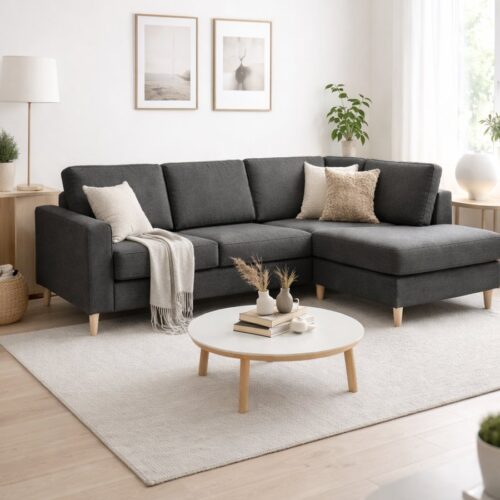 Pan Sæt 5 U OE Højrevendt Hjørnesofa Sofa med Chaiselong & Open end i Møbelstof fra Lexpo Living | 295x81/137/197x84 cm | Flere Farver hos uniquebeds, home & living - Billede 1