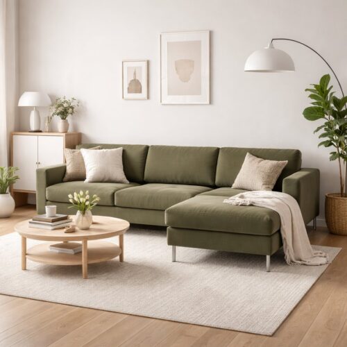 Pan Sæt 8 3D XL Sofa med Chaiselong i Møbelstof fra Lexpo Living | 308x81/149x84 cm | Flere Farver hos uniquebeds, home & living - Billede 1