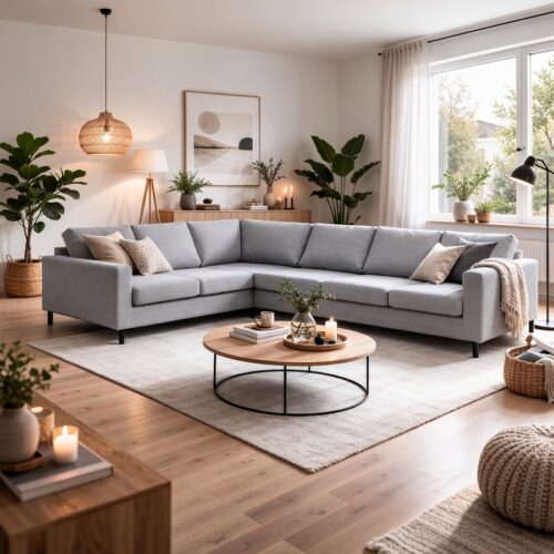 Stavanger Sæt 12 2C3 Hjørnesofa i Møbelstof fra Lexpo Living | 266x85/211x82 cm | Flere Farver hos uniquebeds, home & living - Billede 1