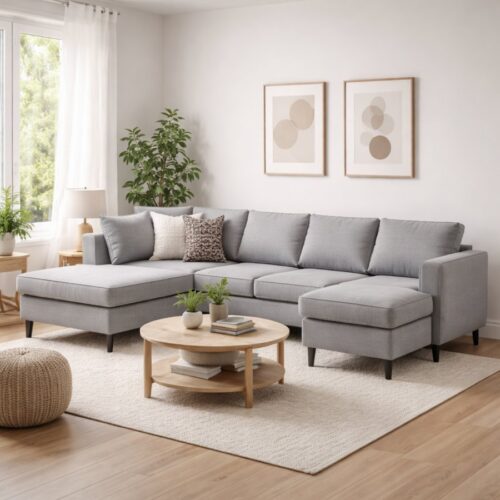 Stavanger Sæt 4 U OE Venstrevendt Hjørnesofa med Chaiselong & Open end i Møbelstof fra Lexpo Living | 266x85/148/196x82 cm | Flere Farver hos uniquebeds,home & living - Billede 1