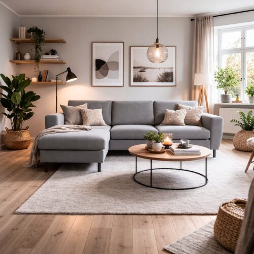 Wendy Sæt 1 3D Sofa med Chaiselong i Møbelstof fra Lexpo Living | 233x81/137x84 cm | Flere Farver hos uniquebeds, home & living - Billede 1