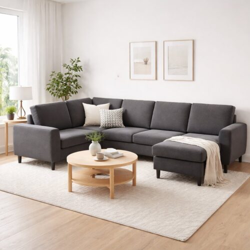 Wendy Sæt 7 U 2C3D Hjørnesofa med Chaiselong i Møbelstof fra Lexpo Living | 295x81/295x84 cm | Flere Farver hos uniquebeds, home & living - Billede 1