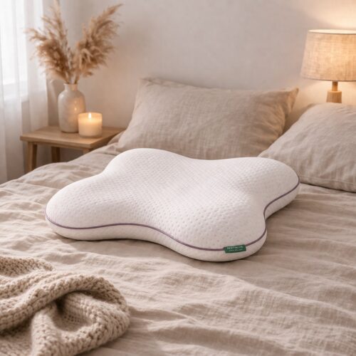 Relaxy Star Hovedpude i Memoryskum omfavnet af inderbetræk i 100% Bomuld og yderbetræk i polyester/viskose | 58x46x11,5 cm