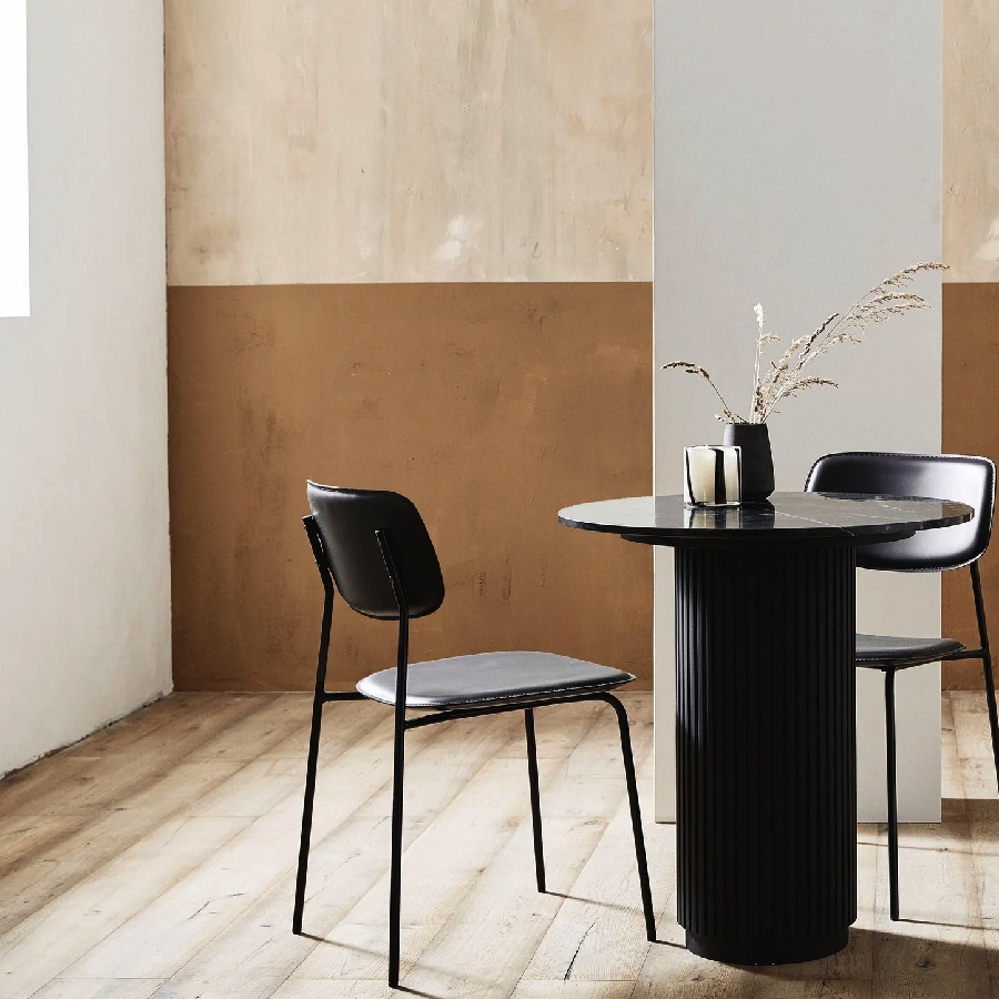 ESA Spisebordsstol i Kunstlæder med Metalstel fra Nordal | 50x43x76,5 cm | Flere Farver hos uniquebeds, home & living 3
