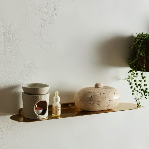 FANOE Hylde i Metal med Guld Finish fra Nordal | 35x11x2 cm