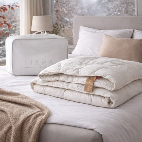 LIXRA Wool Ulddyne i 100% Ny Fransk Uld omfavnet af 100% Bomuld + Taske | Laves i Danmark | Lun - Helårs/Vinter