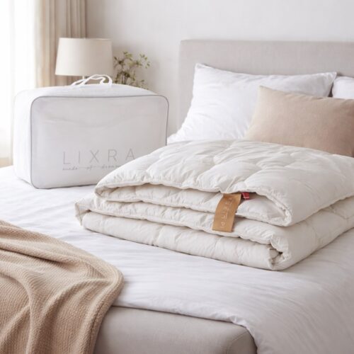 LIXRA Wool Ulddyne i 100% Ny Fransk Uld omfavnet af 100% Bomuld + Taske | Laves i Danmark | Sval - Sommer/Helårs