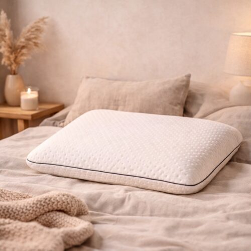 Relaxy Heaven Hovedpude i Memoryskum omfavnet af inderbetræk i 100% Bomuld og yderbetræk i polyester/viskose | 55x37x11 cm.