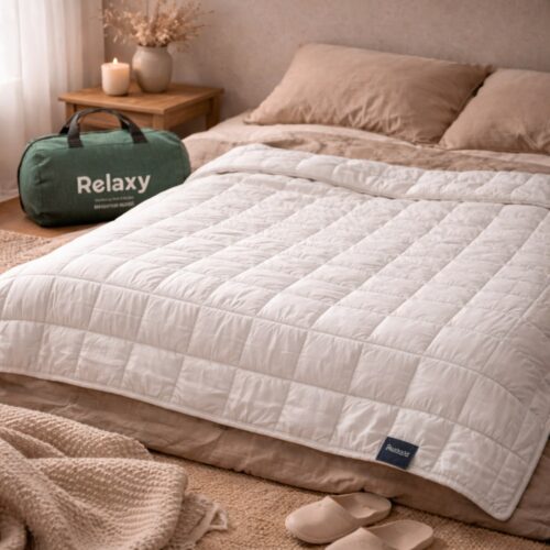 Relaxy Premium Tyngdedyne med Glaskugler omfavnet af 100% Bambus + Taske | 7kg. (45-80kg.) eller 9kg. (+80kg.) i 140x200cm. eller 140x220cm.