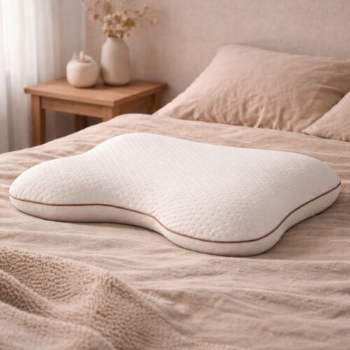 Relaxy Wave Hovedpude i Memoryskum omfavnet af inderbetræk i 100% Bomuld og yderbetræk i polyester/viskose | 54x40x11 cm