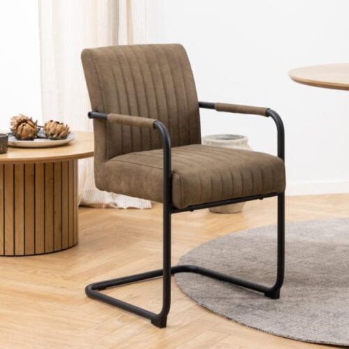 Adele Spisebordsstol Armlæn Lysebrun Actona