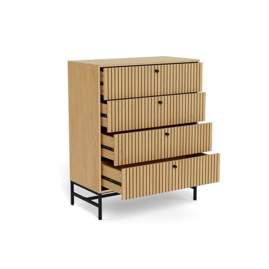 Albany Kommode Egetræ Lamel Front Stel