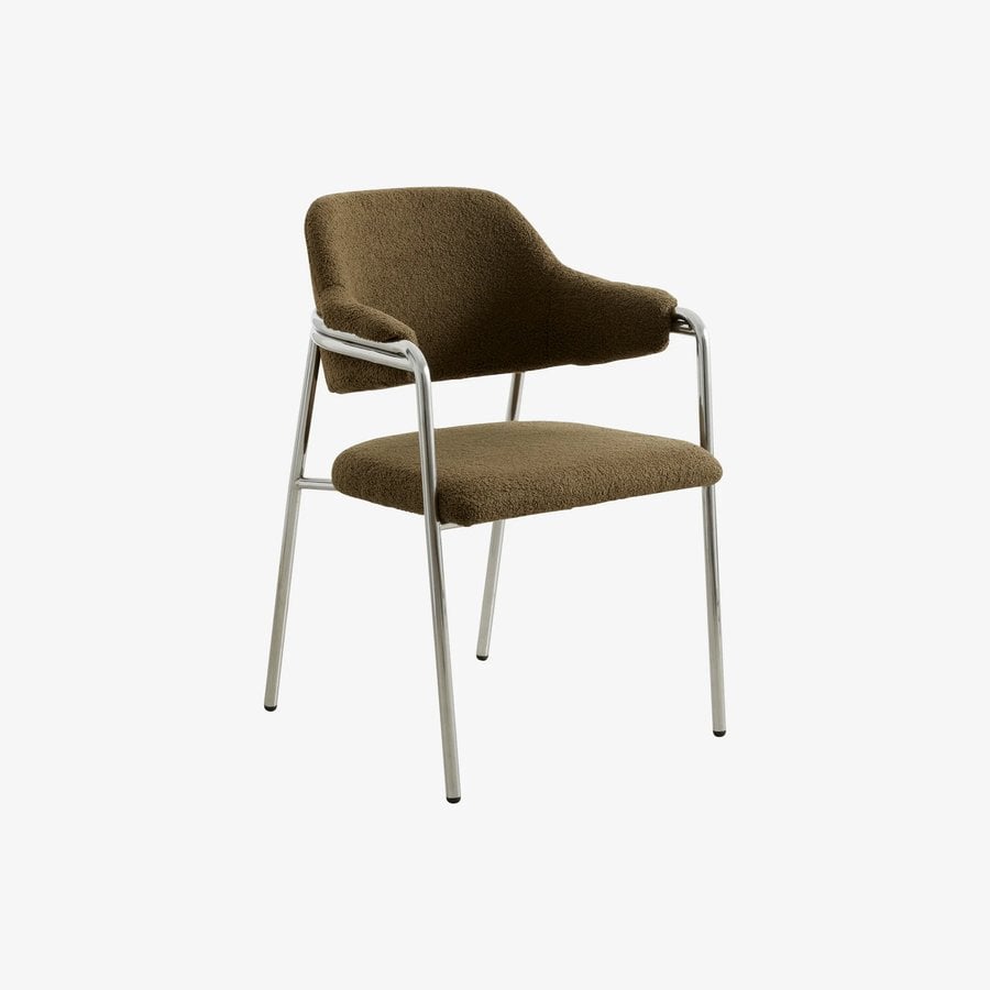 albert-stol-i-grn-mbelstof-med-rustfri-stlstel-fra-nordal-59x56x84-cm-1 ALBERT Stol i Grøn Møbelstof med Rustfri Stålstel fra Nordal | 59x56x84 cm hos uniquebeds, home & living - Billede 1
