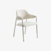 ALBERT Stol i Off White Møbelstof med Rustfri Stålstel fra Nordal | 59x56x84 cm hos uniquebeds, home & living - Billede 1