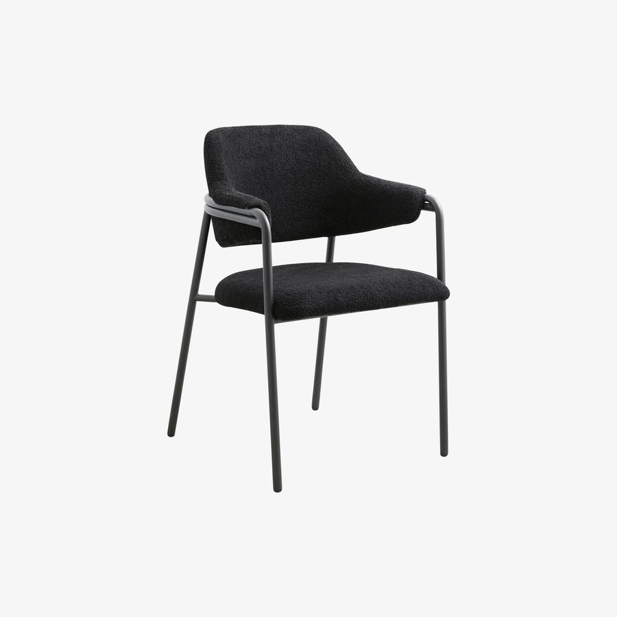 albert-stol-i-sort-mbelstof-med-sort-metalstel-fra-nordal-59x56x84-cm-1 ALBERT Stol i Sort Møbelstof med Sort Metalstel fra Nordal | 59x56x84 cm hos uniquebeds, home & living - Billede 1